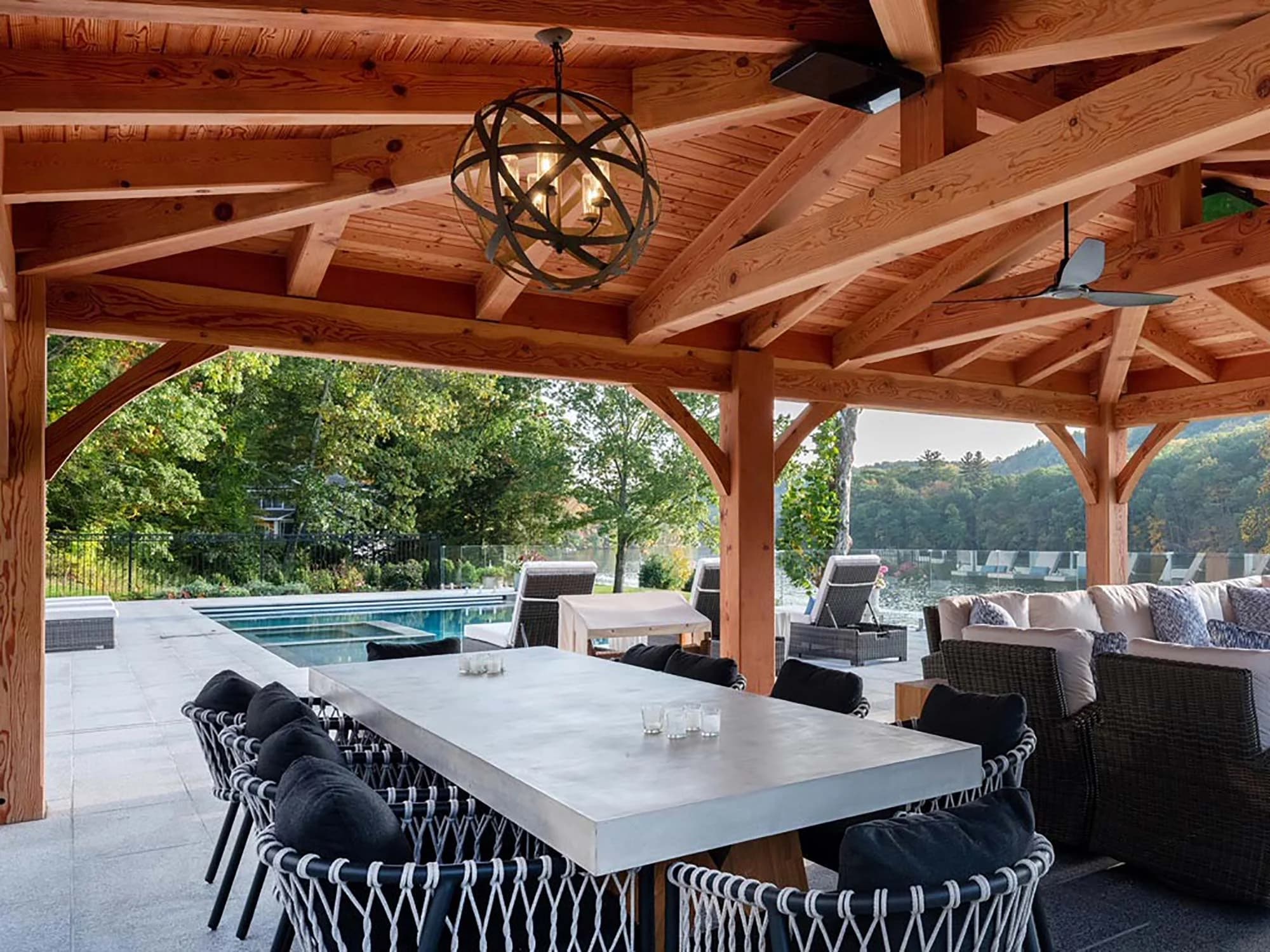 Douglas Fir timber frame patio structure Douglas Fir timber frame patio structure