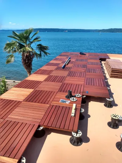 batu red balau deck tiles installation 1