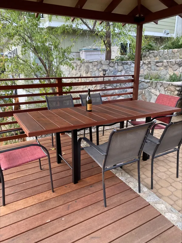 Ipe Dining Table Finished with ExoShield Walnut