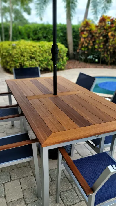 Ayous Outdoor Outdoor Dining Set - ExoShield Natural