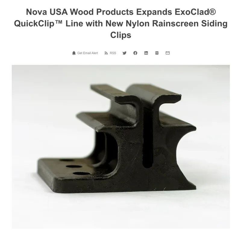 Nova Expands ExoClad QuickClip Product Line Nova Expands ExoClad QuickClip Product Line