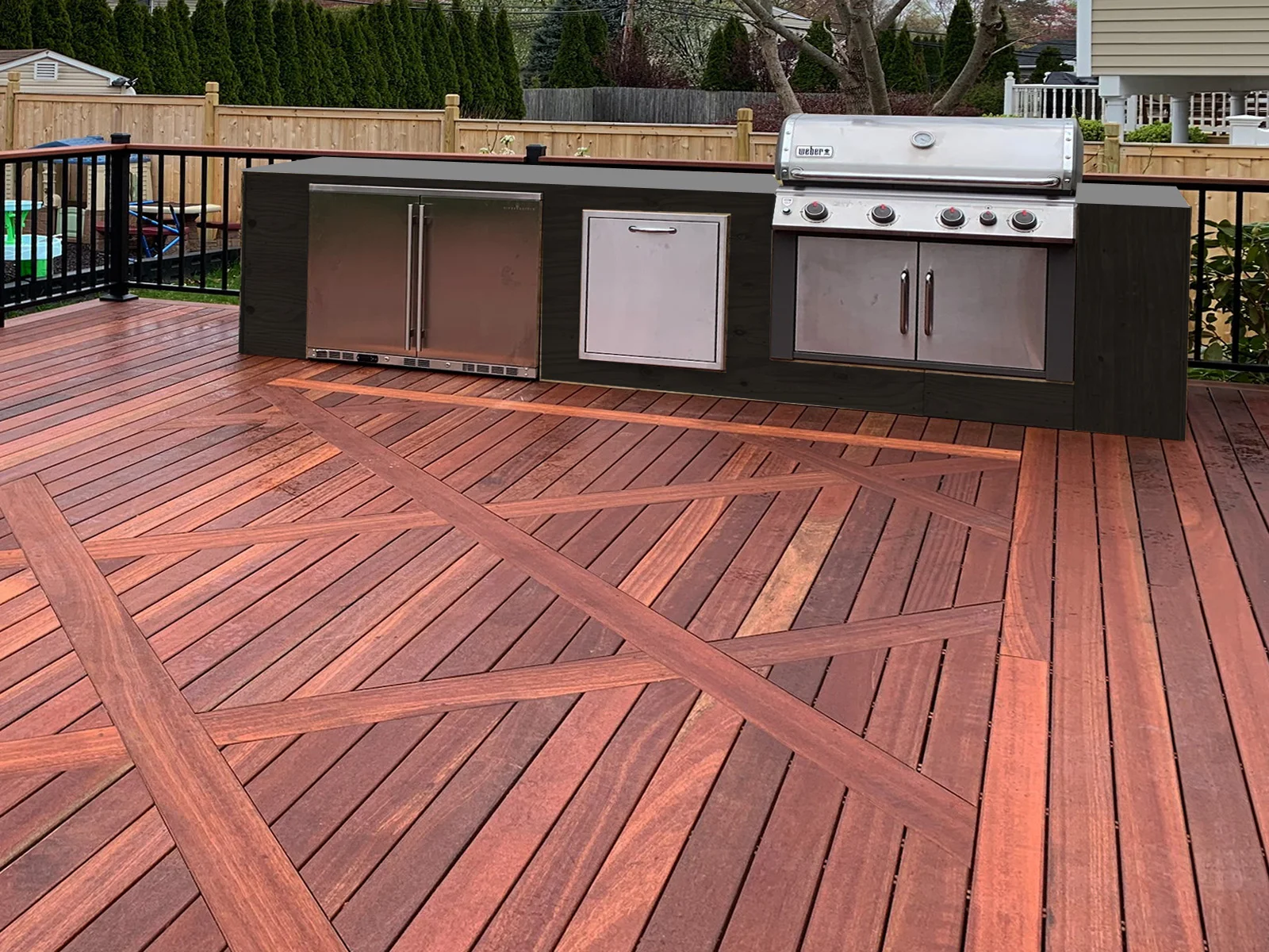 Batu, Red Balau decking finished with ExoShield