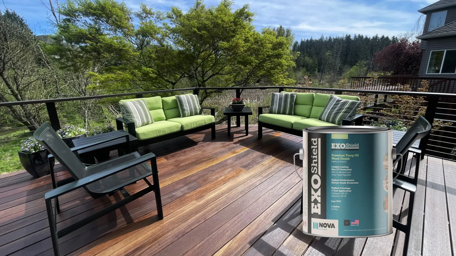 ExoShield Premium Tung Oil Wood Finish on a Batu hardwood deck