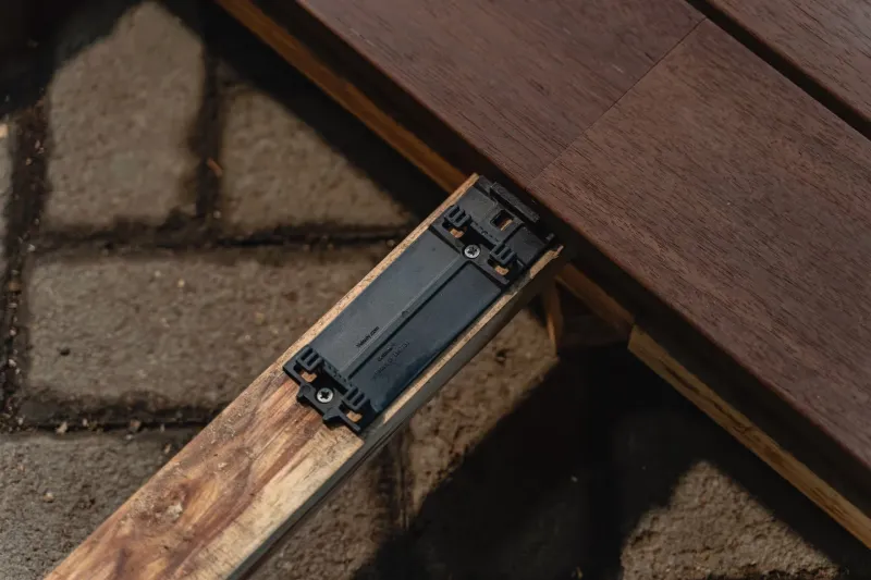 Melywood Merbau decking with hidden fastener clips
