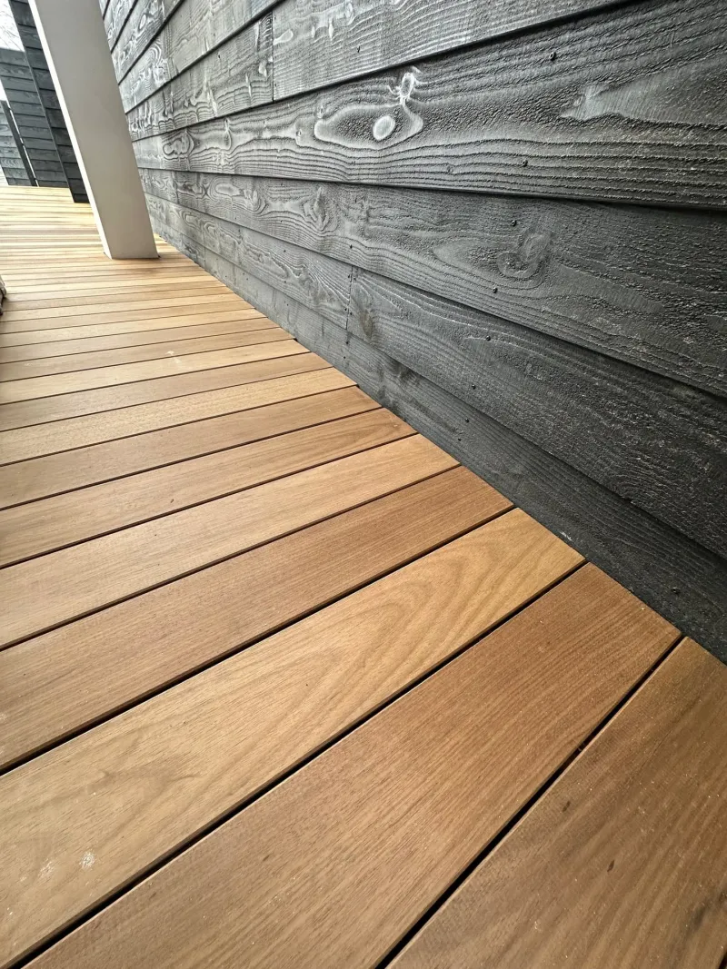 DuraTau deck boards with hidden fasteners, close up