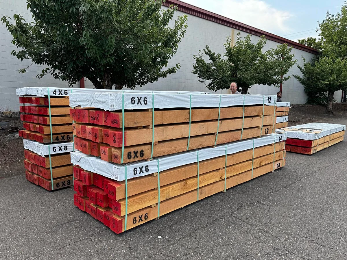 Douglas Fir Timbers Air Drying