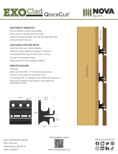 ExoClad QuickClip Product Sheet