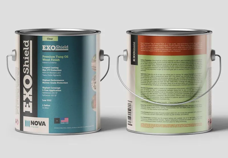ExoShield Premium Wood Stain is Available in 9 Colors in Gallons, Quarts & Half Pints