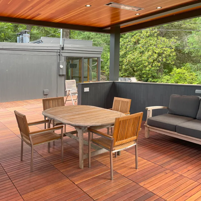 Batu Deck Tile with ExoShield Black Walnut Wood Stain
