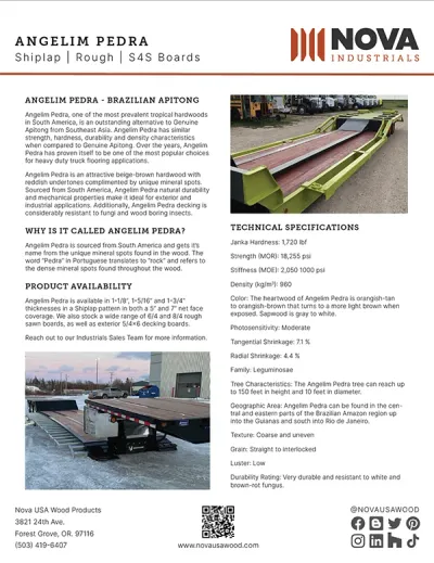 Angelim Pedra Product Sheet