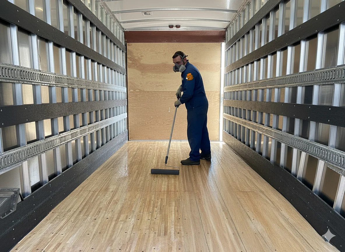 Rolling Out A Dry Van Floor