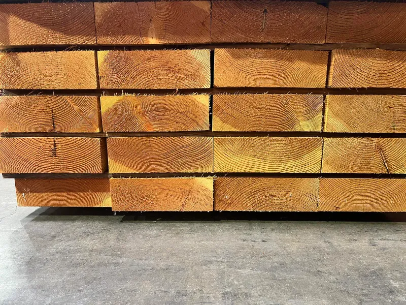 Stacked sawn timber showing exposed end grain