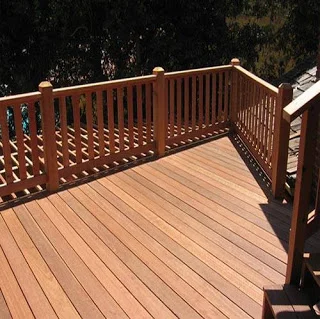 Wood rails in direct sun Wood rails in direct sun