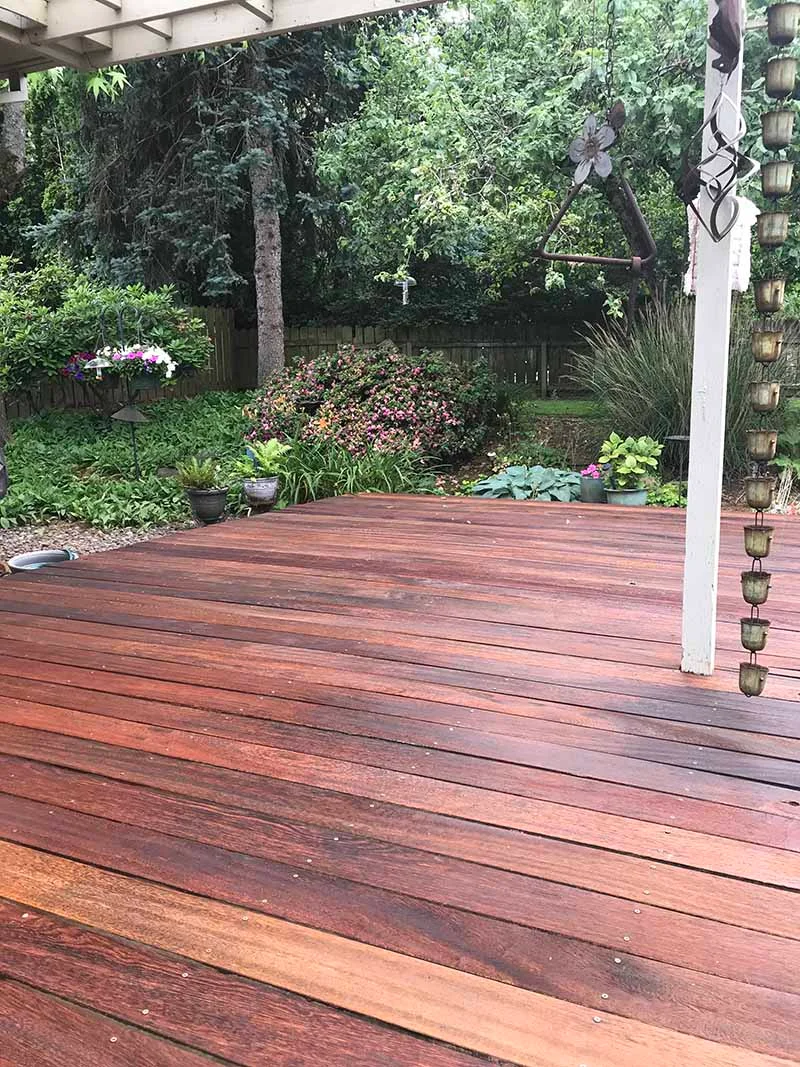 Angelim Pedra 5/4x6 Decking After Finishing with ExoShield Angelim Pedra 5/4x6 Decking After Finishing with ExoShield
