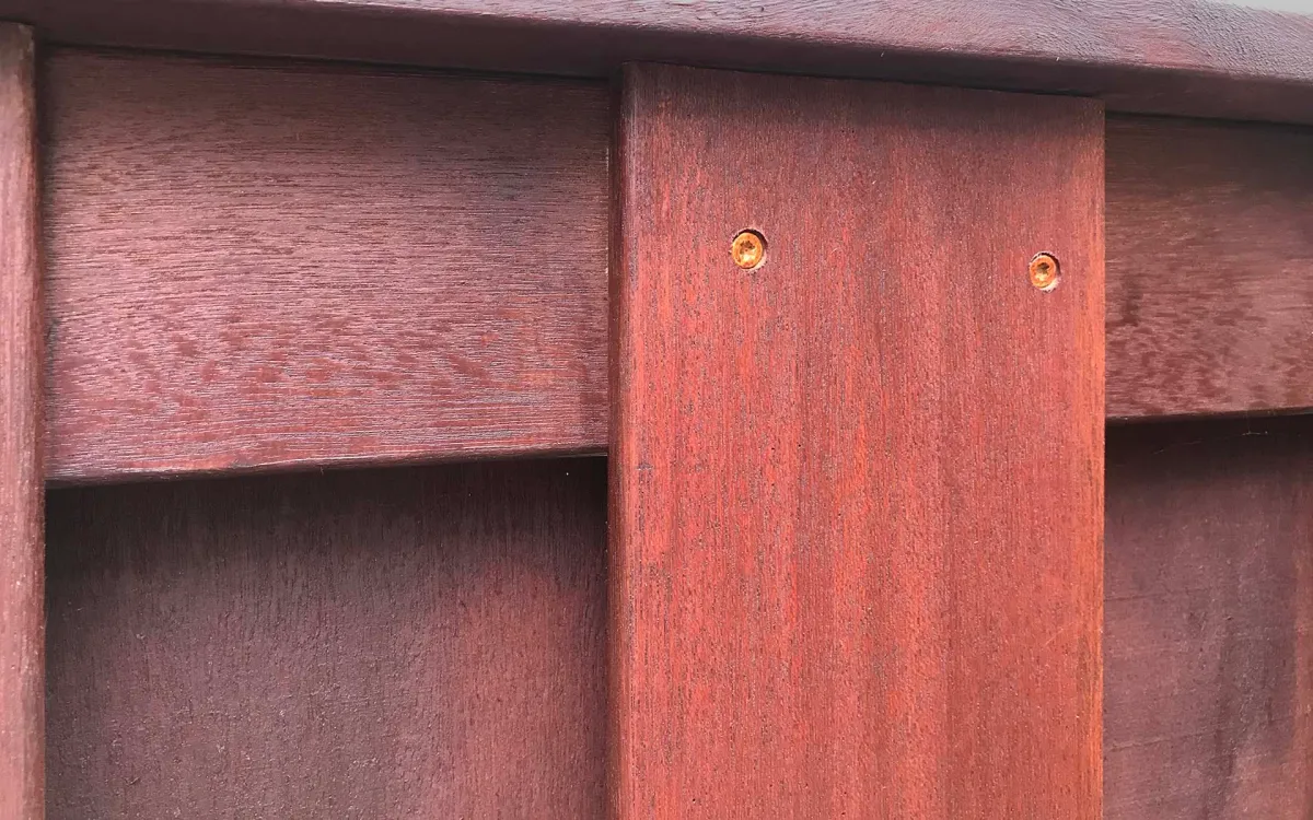 Batu Fencing Closeup with ExoShield Walnut Stain Nova Blog Photo