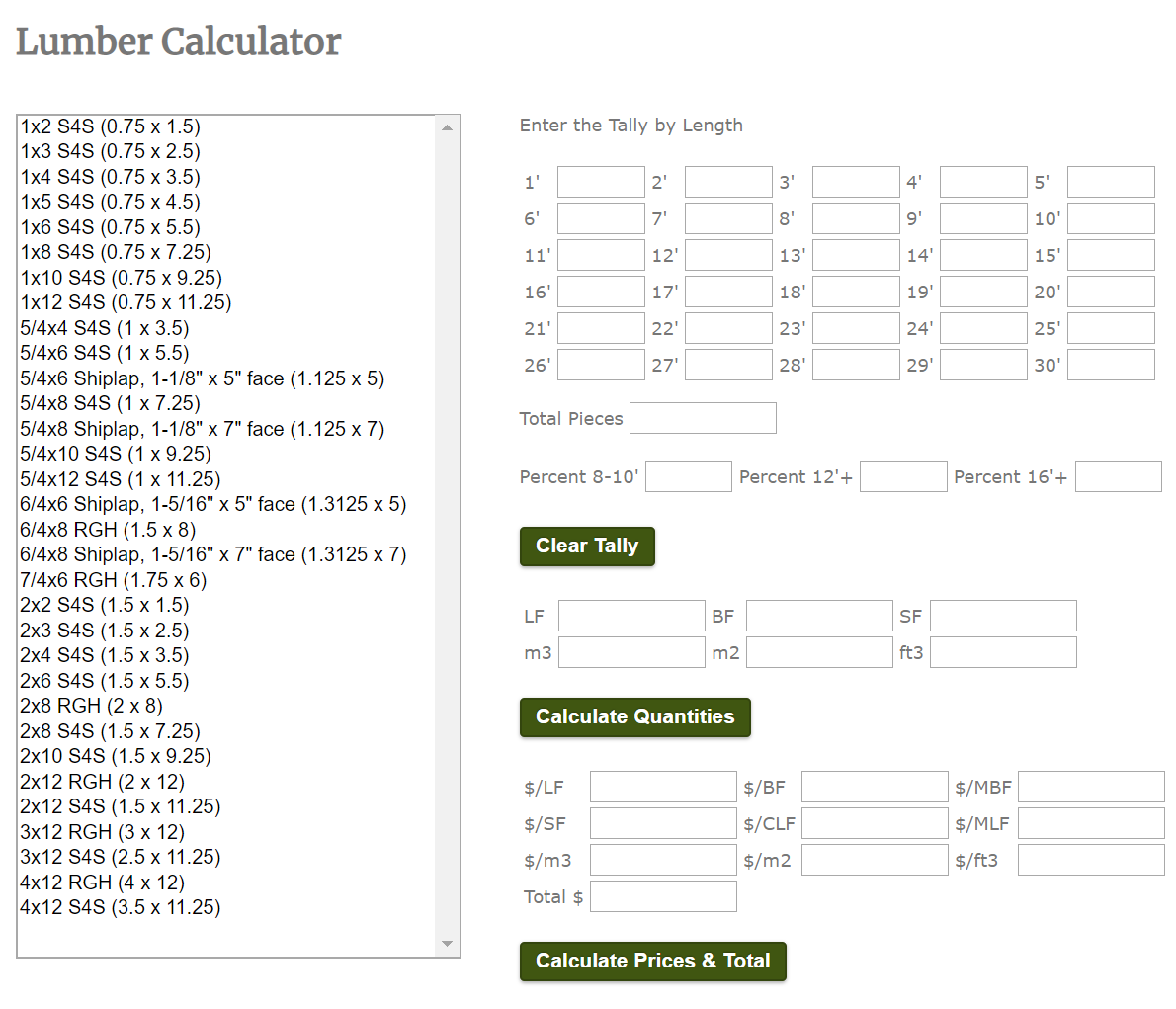 LumberIQ - Lumber Calculator