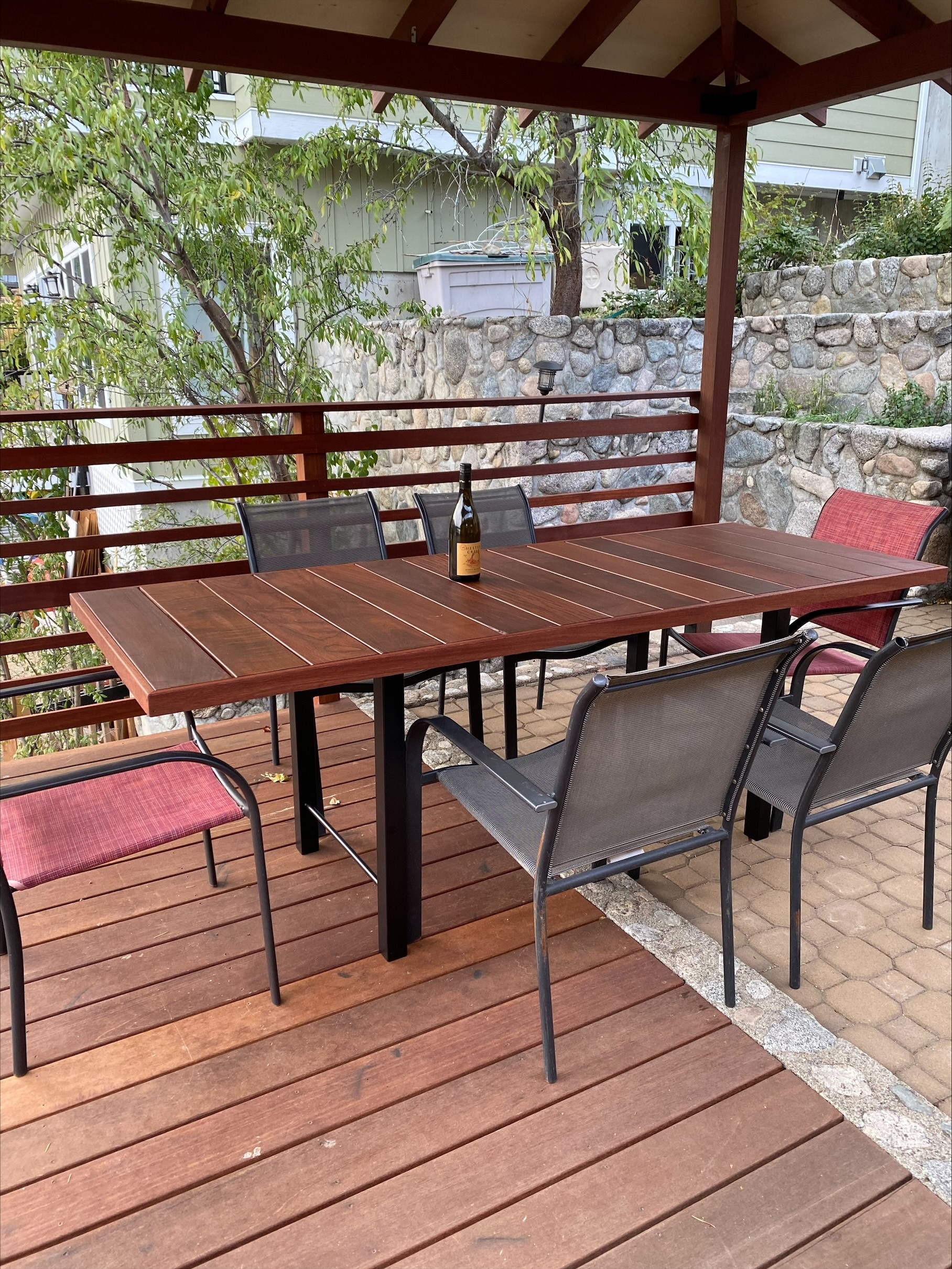 >Ipe Dining Table Finished with ExoShield Walnut