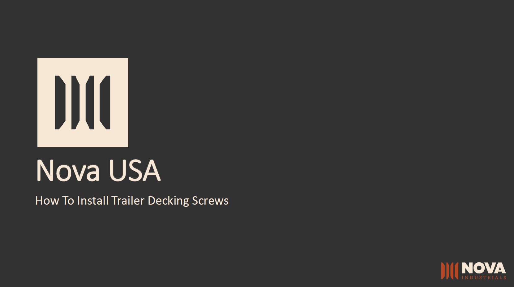 Trailer Deck Screw Install