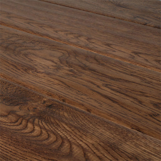 White Oak Tobacco Hardwood Flooring Handscraped Clear 3mm Face 4.9