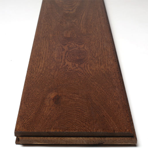 White Oak Tobacco Hardwood Flooring Handscraped Clear 3mm Face 4.9