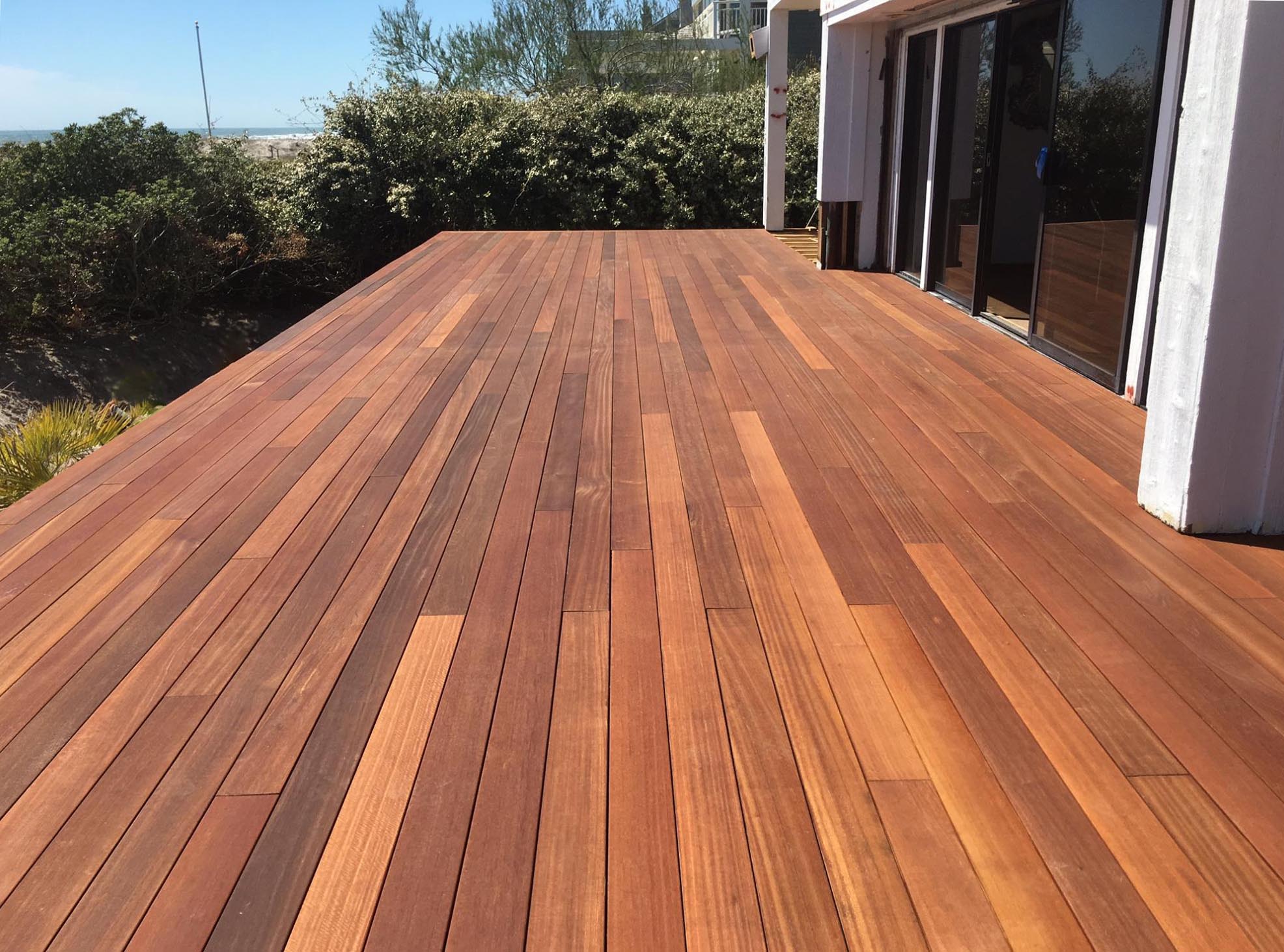 Bangkirai, Yellow Balau Decking Installed At The Beach