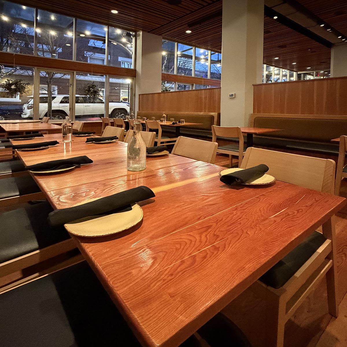 Douglas Fir Clear MG Dining Tables - Southpark Restaurant, Portland, OR