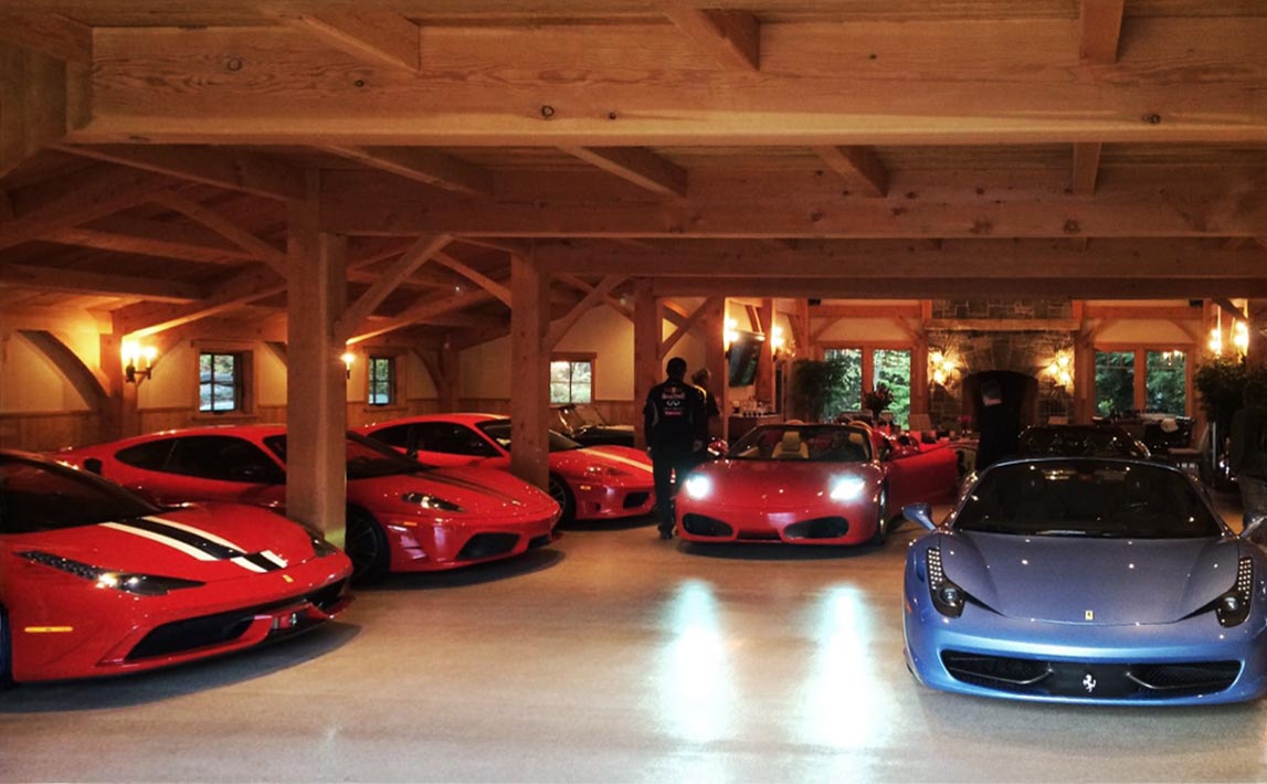 Douglas Fir FOHC Dense Old Growth Timbers - Garage Interior