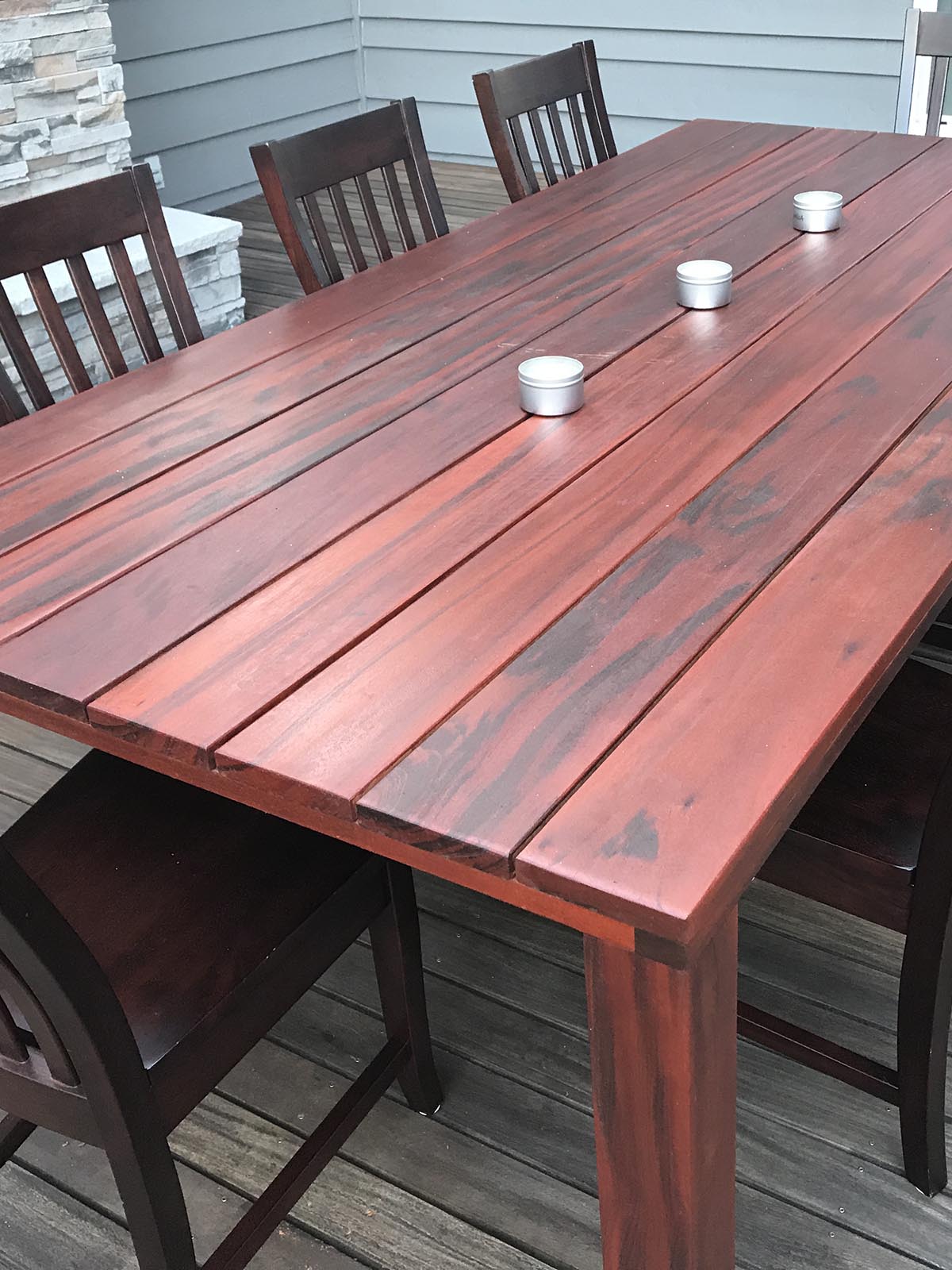 Tigerwood table ~ Fresh after finishing with ExoShield Mahogany.