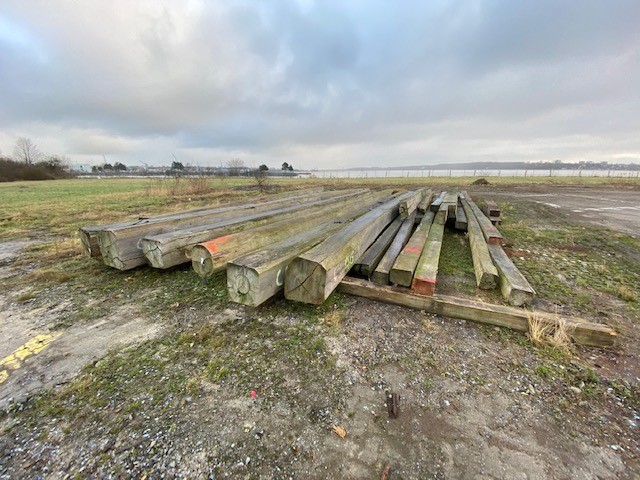 Reclaimed Timbers Staged After Extraction