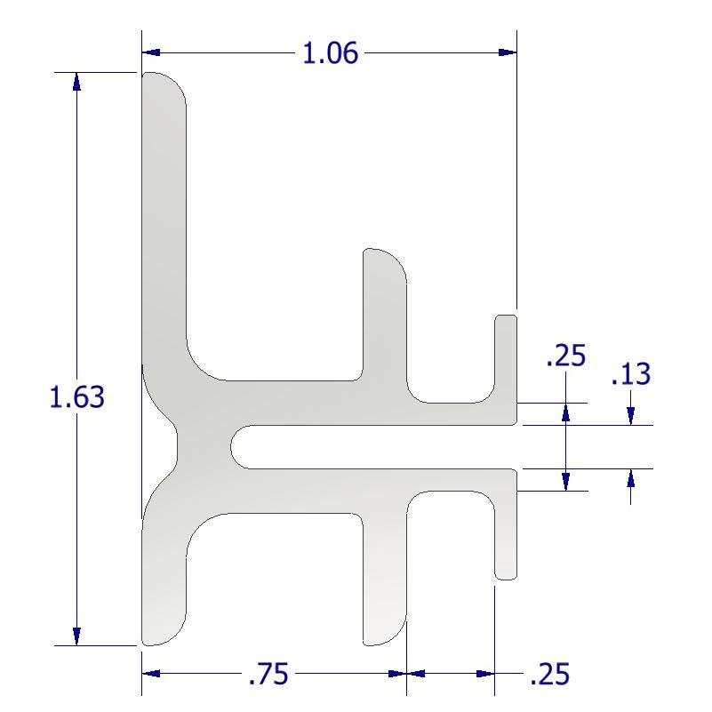 >Extruded Aluminum Rainscreen Clip Series 1 clip-side-profile.JPG