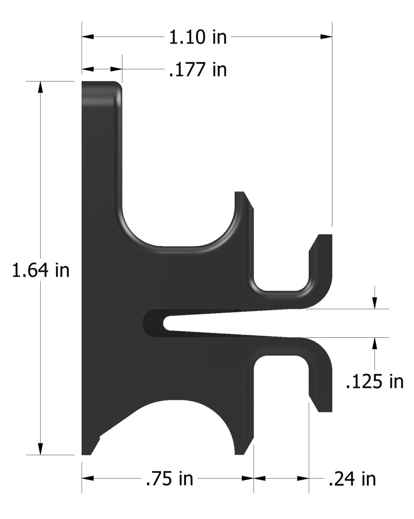 ExoClad Rainscreen QuickClip Hidden Fastener Dimensions