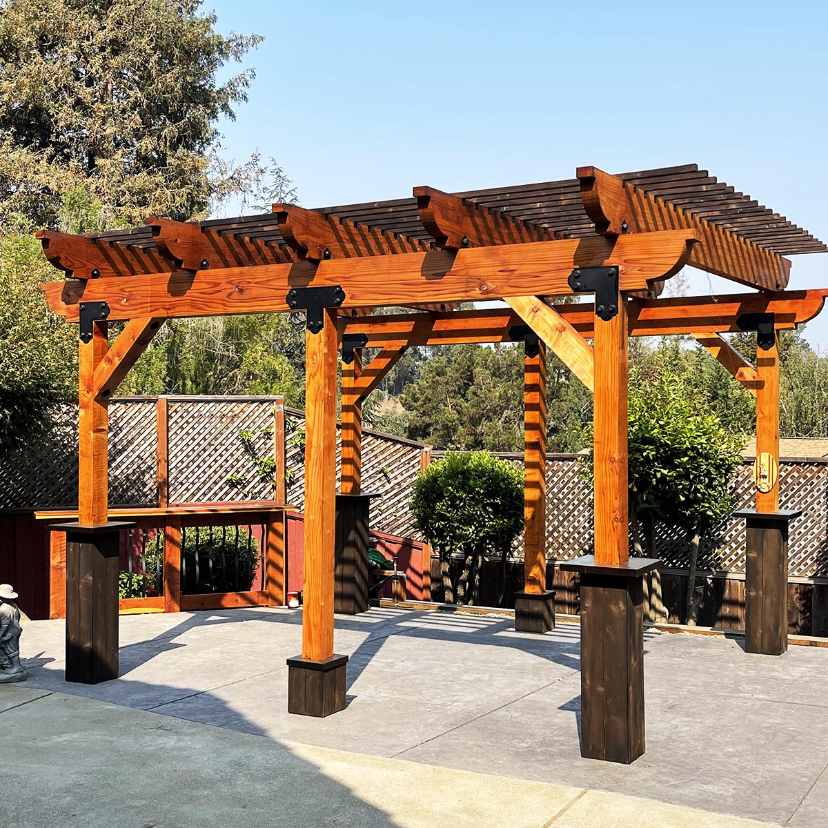 >Pergola with Black Walnut Stained Accents